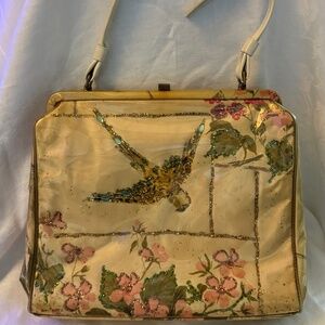 Vintage 1950s Purse w/ Birds, Glitter, Vinyl Cover